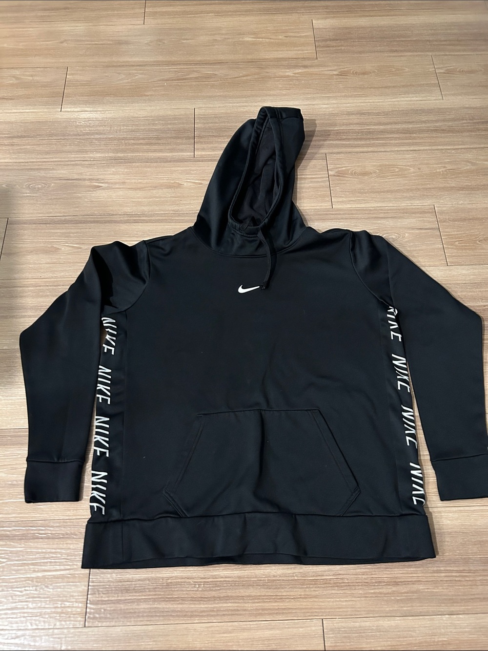 Nike Black Boys Pullover Hoodie with Side Logo Tape